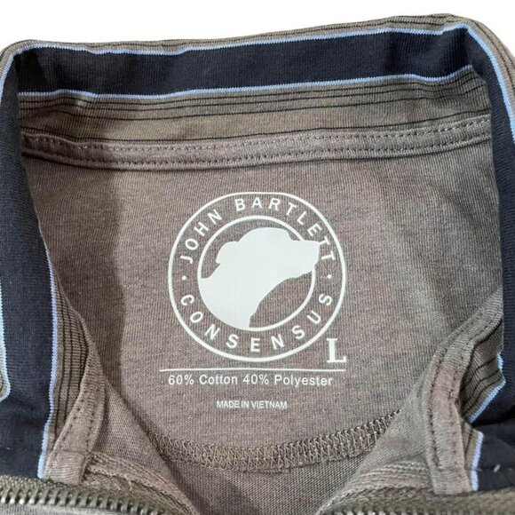 John Bartlett Consensus 1/4 Zip Pullover Men’s Size Large Brown Sweatshirt Golf - Picture 2 of 5